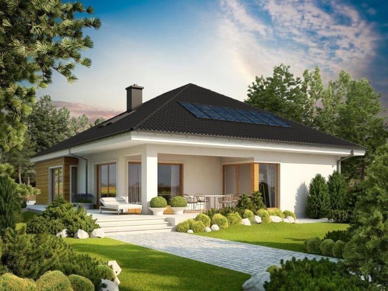 mẫu nhà cấp 4 đẹp 100m2 3 phòng ngủ 12