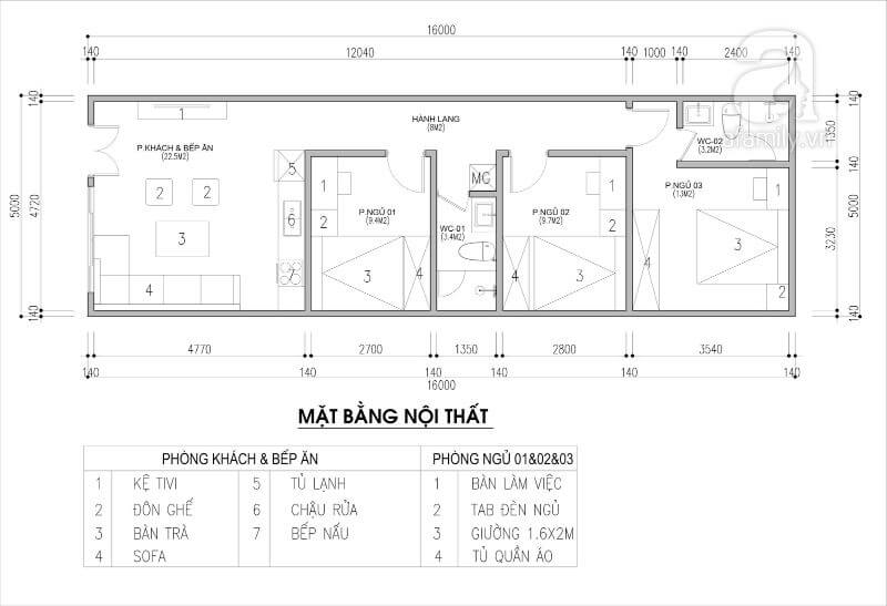 mẫu nhà cấp 4 đẹp 100m2 3 phòng ngủ 13