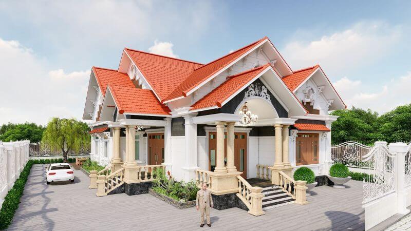 mẫu nhà cấp 4 đẹp 100m2 3 phòng ngủ 16