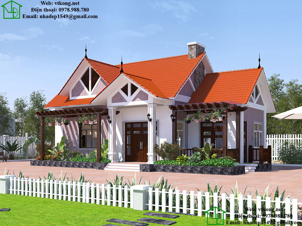 Thiết kế nhà đẹp giá rẻ, mẫu nhà cấp 4 mái thái hiện đại tại Sài Gòn NETNC4163