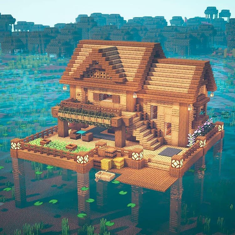 Mẫu nhà nổi trong Minecraft