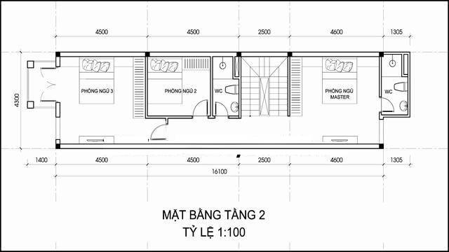 mẫu nhà ống 3 tầng 70m2