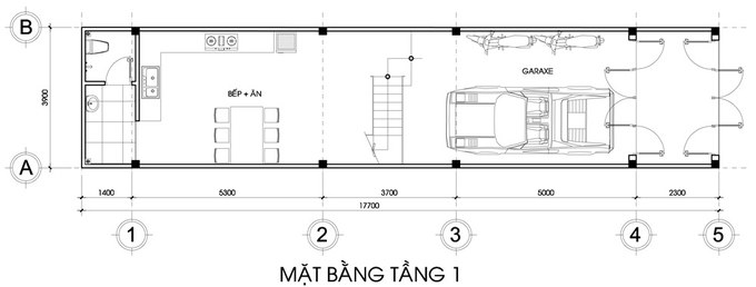 mẫu nhà ống 3 tầng 70m2