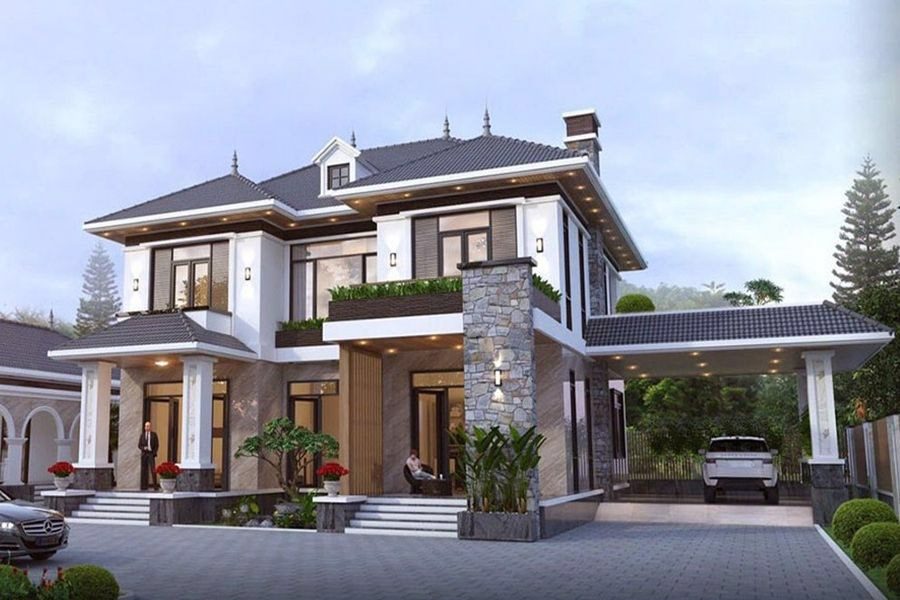 Top 10 mẫu nhà vuông 2 tầng 80m2 đẹp nhất năm 2023