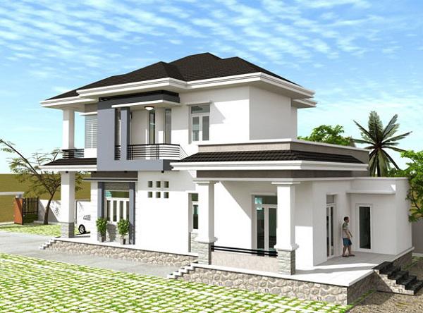 mẫu nhà vuông 2 tầng 80m2