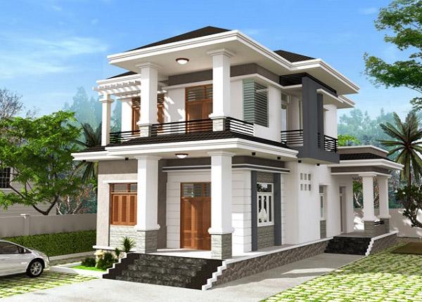 mẫu nhà vuông 2 tầng 80m2