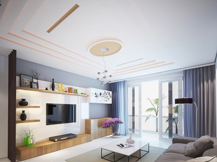mẫu trần thạch cao phòng khách hiện đại và đẹp 2020 