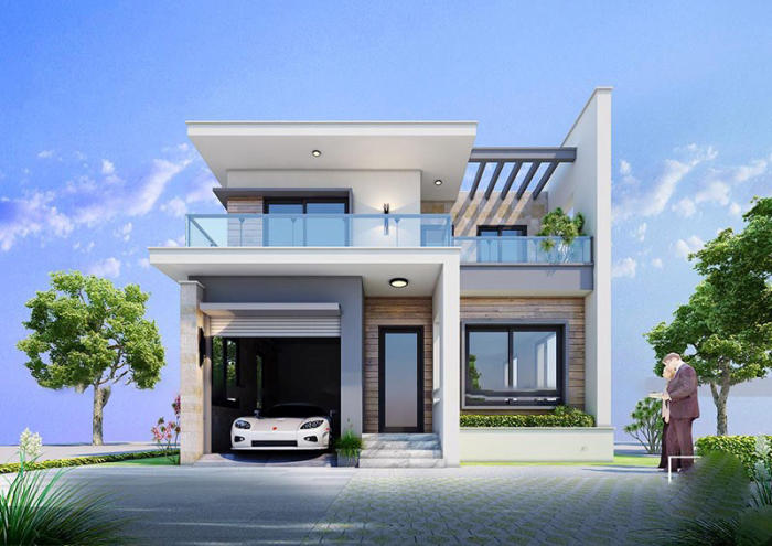 Mẫu thiết kế nhà diện tích 100m2 đẹp 5