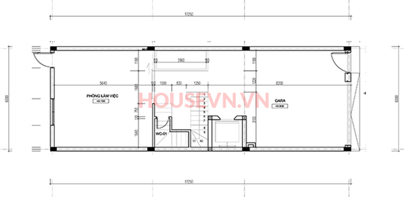 bản vẽ mặt bằng tầng 1 của nhà phố hiện đại đẹp