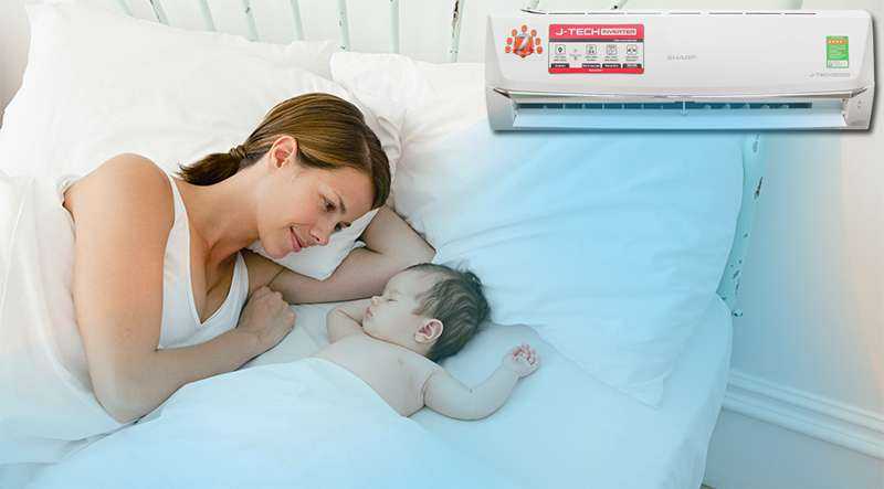 Chế độ Baby Sleep - Máy lạnh Sharp Inverter 1.5 HP AH-X12SEW