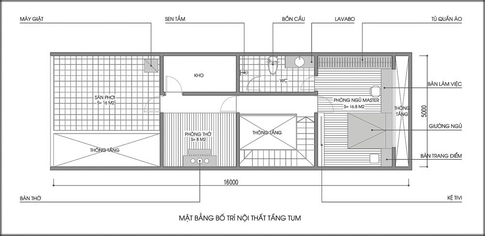 bản vẽ mb tầng tum nhà phố diện tích 80m2