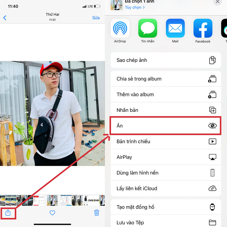 Cách giấu ảnh trên iOS