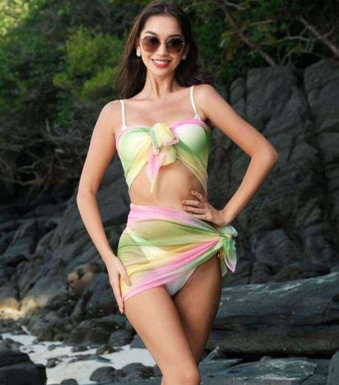 Thùy Tiên và dàn người đẹp của Hoa hậu Hòa bình 2021 khoe dáng với áo tắm - 10
