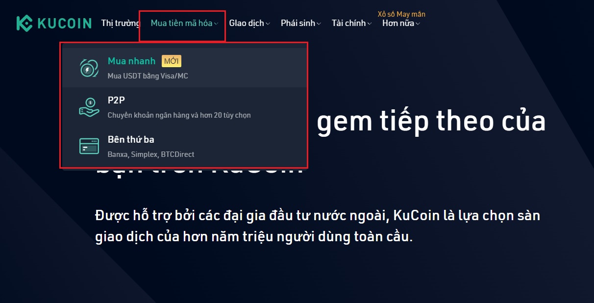 mua bán coin trên sàn kucoin