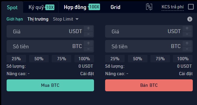 mua bán kucoin spot