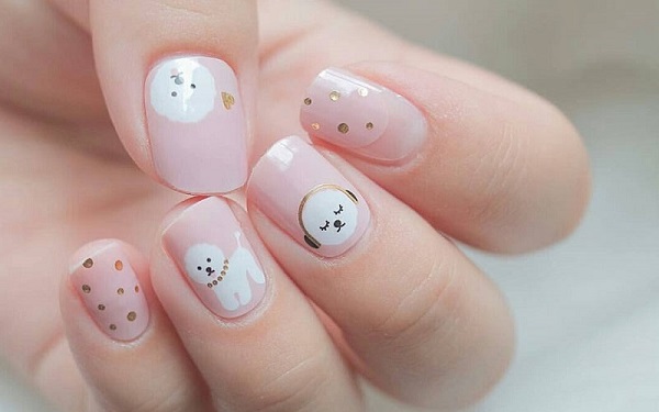 Mẫu nail Tết 2023 họa tiết hoạt hình