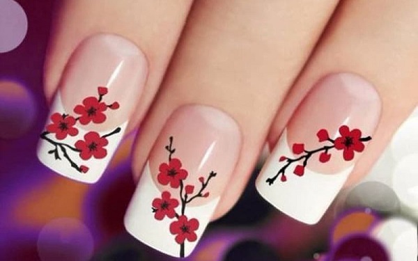 Mẫu nail hoa anh đào