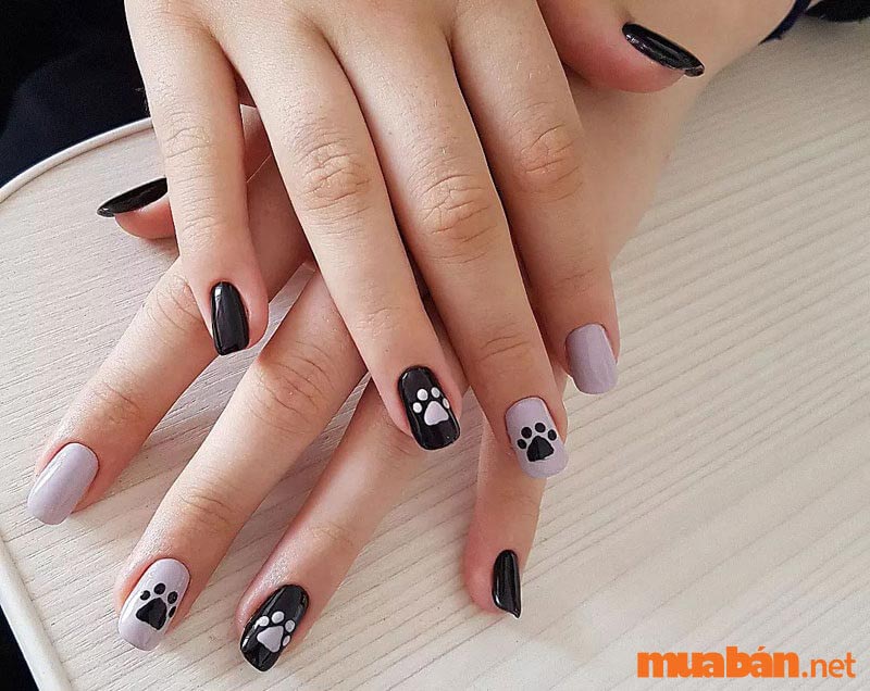 Mẫu nail chân mèo dễ thương