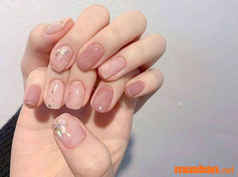 Mẫu nail thạch hồng kiểu Hàn thanh lịch cho ngày Tết