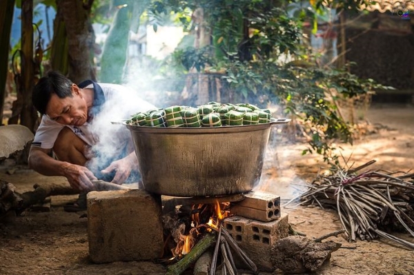 nấu bánh tét