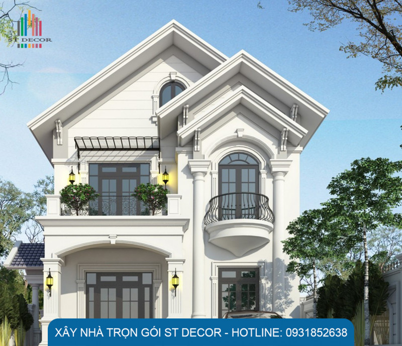 Mẫu thiết kế nhà 6x20 tân cổ điển