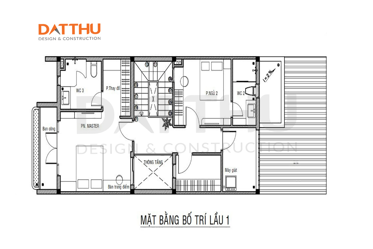 Mặt bằng công năng nhà anh Linh