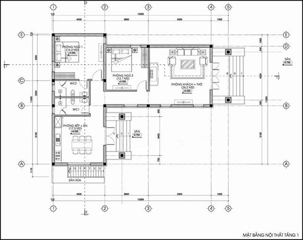 Các thông số được chú thích cụ thể trên bản vẽ mặt bằng cấp 4