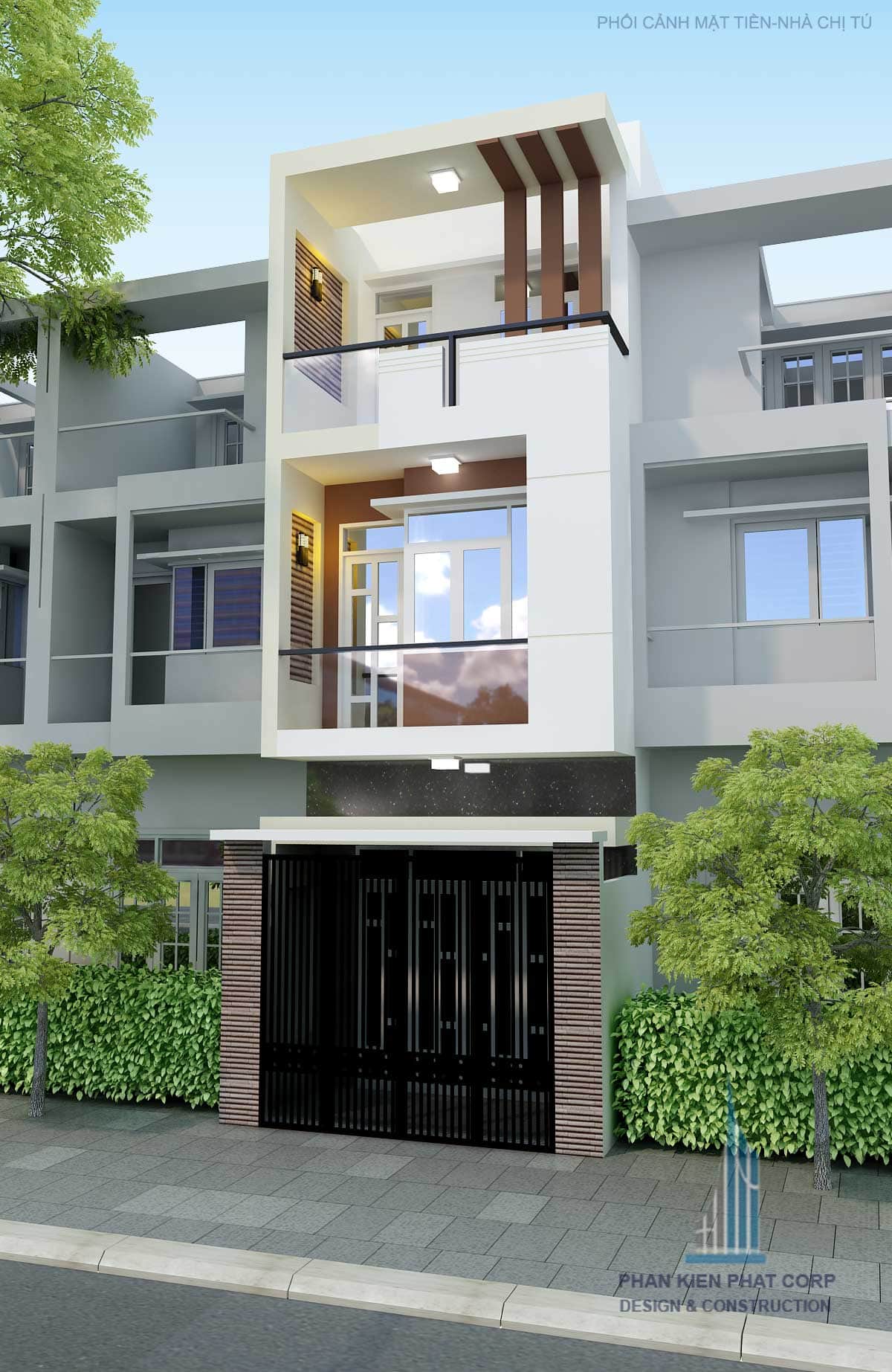 Mẫu nhà phố 3 tầng đẹp diện tích 4x12m tại Gò Vấp, Tp. HCM | Phan Kiến Phát Co.,Ltd