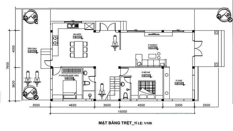 mẫu nhà 2 tầng 5 phòng ngủ