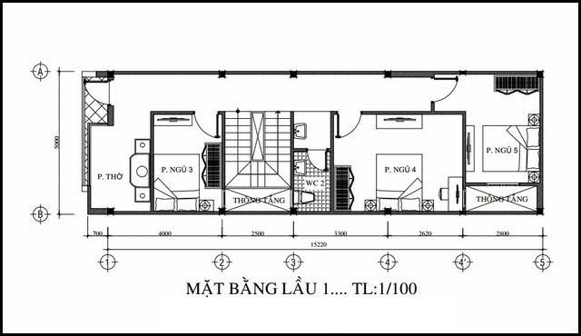 mẫu nhà 2 tầng 5 phòng ngủ