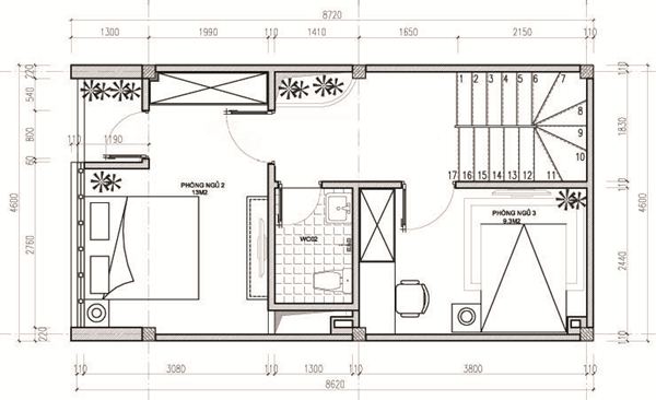 bản vẽ thiết kế tầng 3