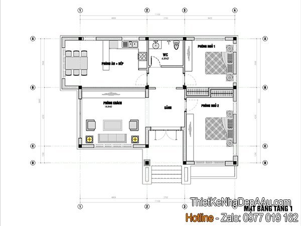 bản vẽ chi tiết nội thất nhà cấp 4 mái thái