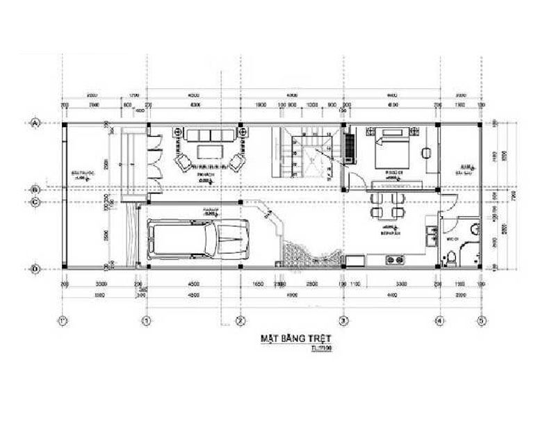 Thiết kế nhà 1 trệt 1 lầu 7x20m Mái bằng hiện đại tại Mê Linh Hà Nội