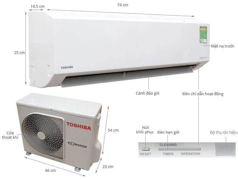 Thông số kỹ thuật Máy lạnh Toshiba 1 HP RAS-H10G2KCV-V