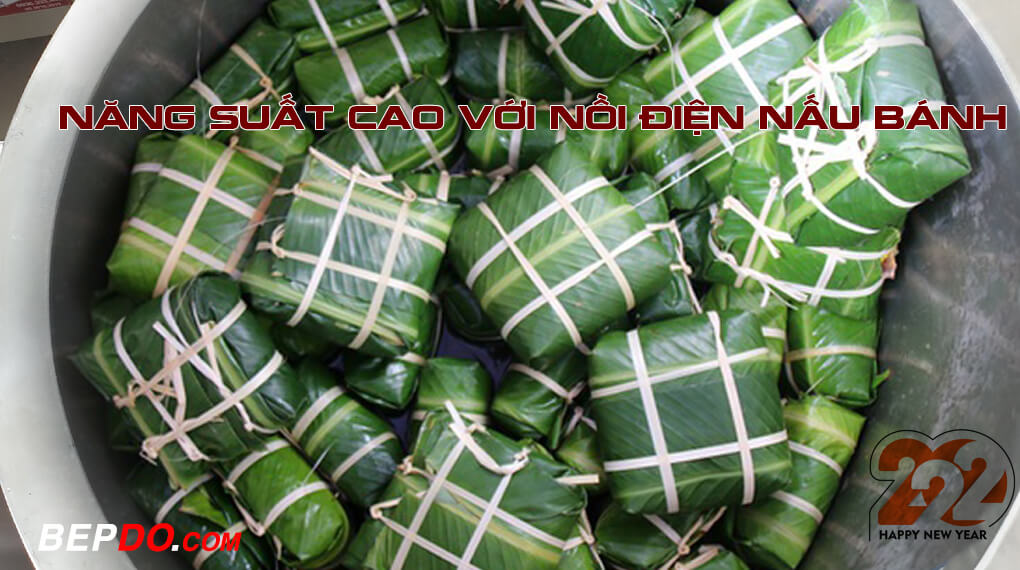 nấu bánh chưng bằng nồi điện Bếp Đỏ