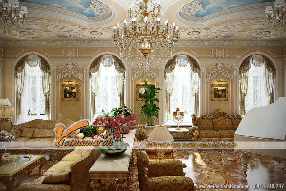 5 mẫu thiết kế nội thất mang phong cách cổ điển Louis Pháp > Thiết kế nội thất mang đậm phong cách Louis XV