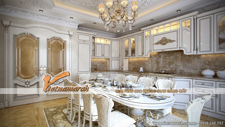 5 mẫu thiết kế nội thất mang phong cách cổ điển Louis Pháp > Những chiếc ghế ăn damask là thiết kế đặc biệt đáng ngưỡng mộ.