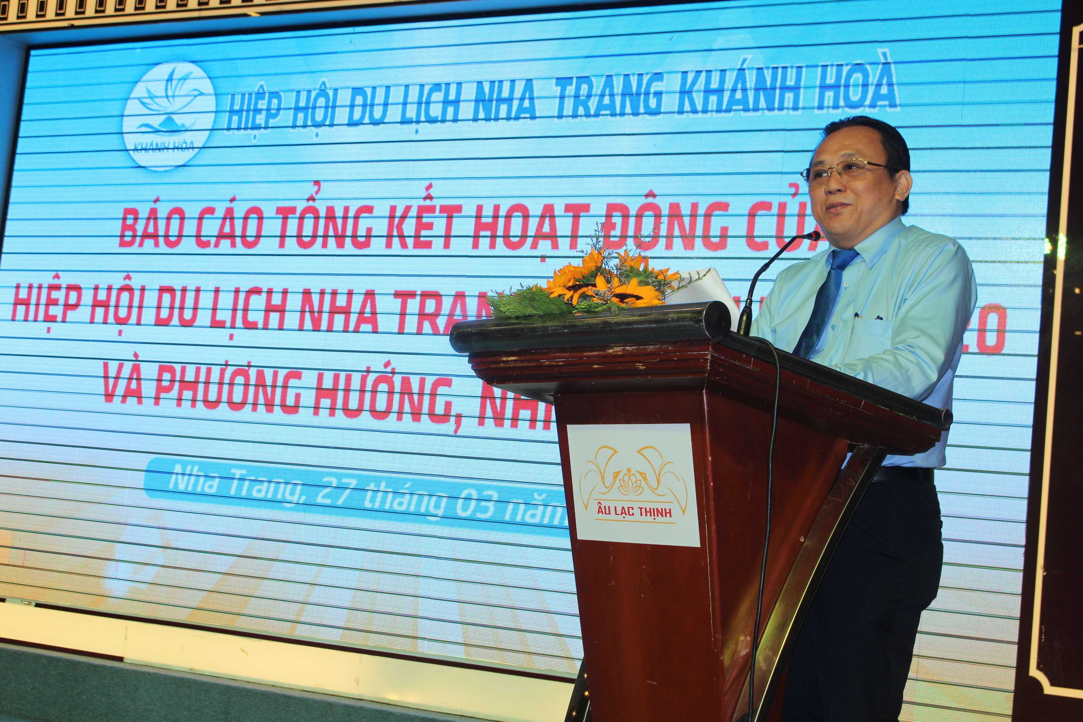 Ông Lê Hữu Hoàng, Phó chủ tịch Thường trực UBND tỉnh Khánh Hòa phát biểu.