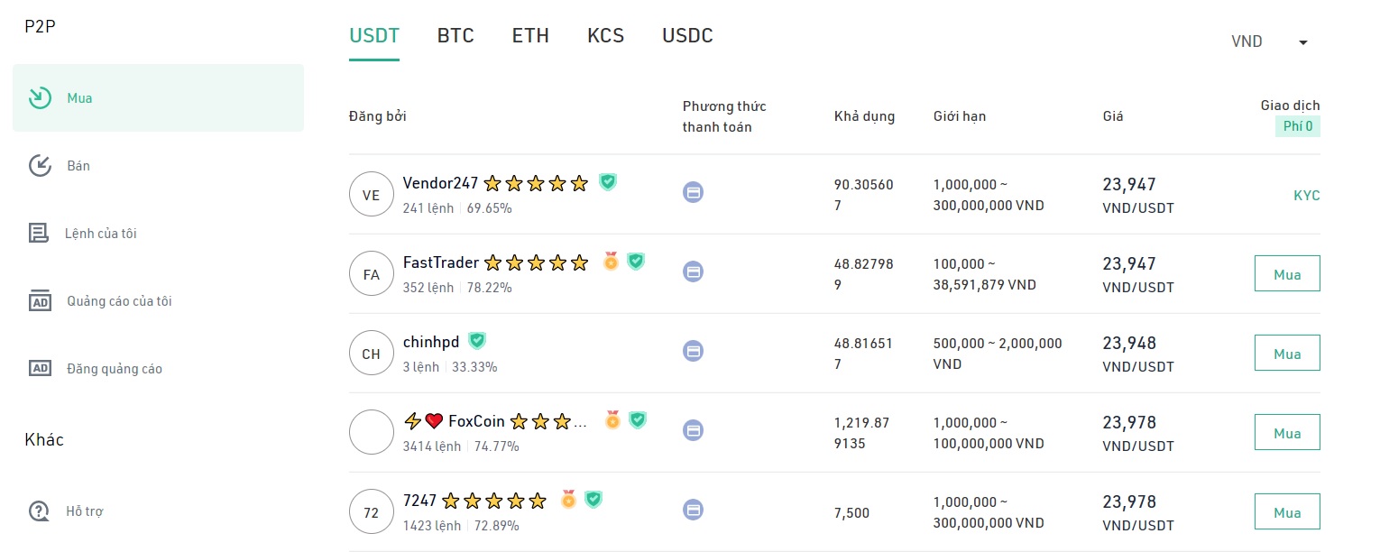 p2p kucoin