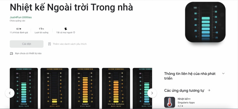 phần mềm đo nhiệt độ