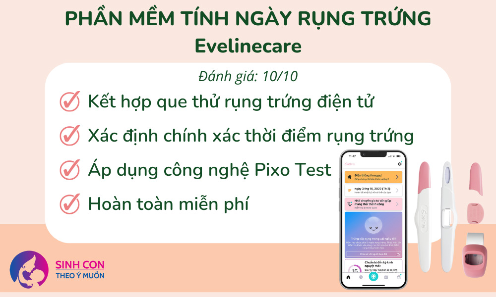 Eveline Care - Phần mềm tính ngày rụng trứng sinh con trai