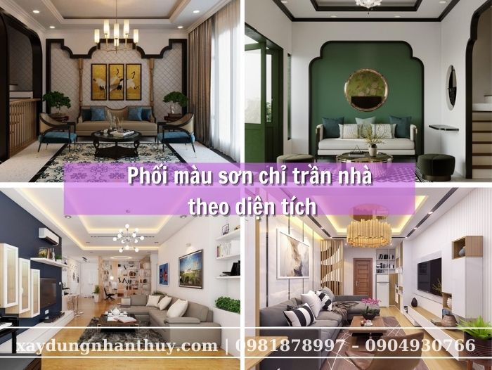 Phối màu phào chỉ trần nhà theo diện tích