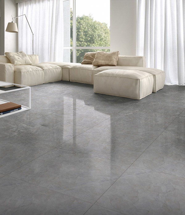 Gạch lát sàn phòng khách giả đá được thiết kế theo phong cách hiện đại khơi nguồn cảm hứng sáng tạo