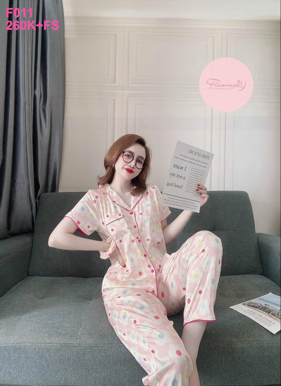 Pijama nữ dễ thương họa tiết hoa hồng