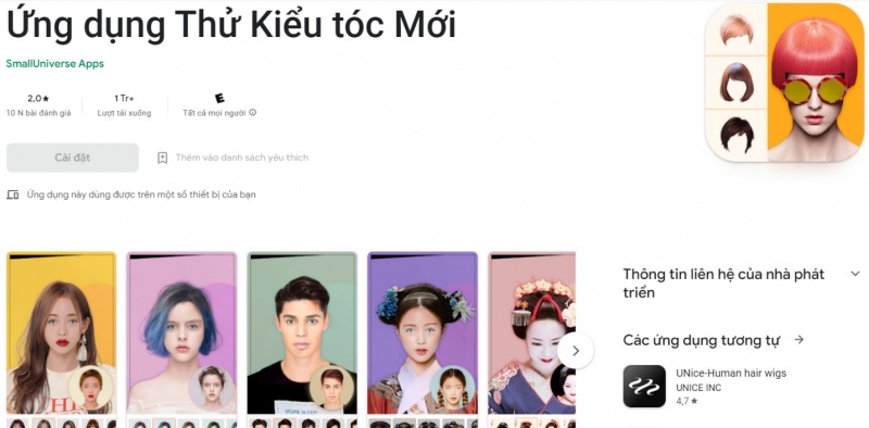 App Thử kiểu tóc mới