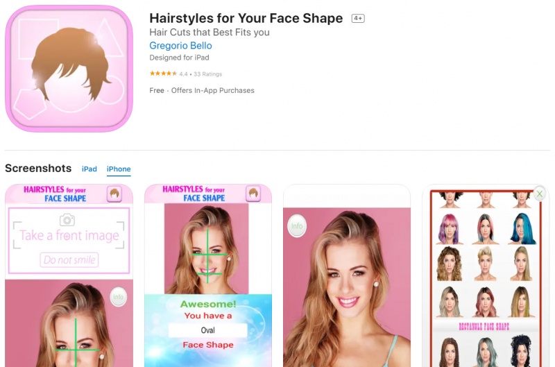 Giao diện tải app Hairstyles for Your Face Shape