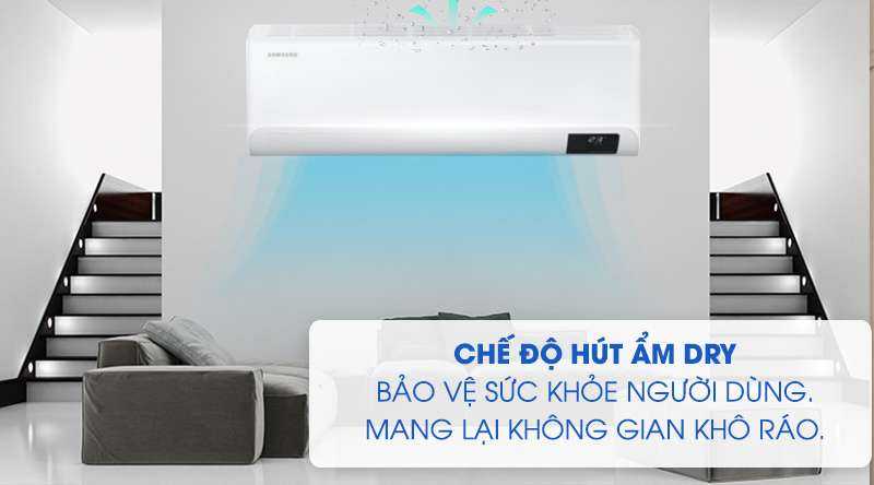 Máy lạnh Samsung Inverter 1.5 HP AR13TYHYCWKNSV -Bảo vệ sức khỏe người dùng, mang lại không gian khô ráo với chế độ hút ẩm