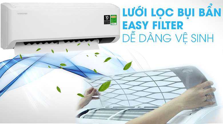 Máy lạnh Samsung Inverter 2 HP AR18TYHYCWKNSV-Tháo lắp, vệ sinh dễ dàng với lưới lọc bụi bẩn Easy Filter