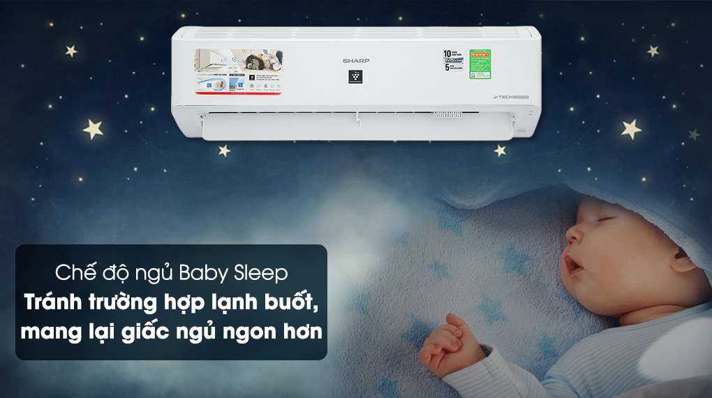 Chế độ Baby Sleep - Máy lạnh Sharp Inverter 1.5 HP AH-XP13YMW 