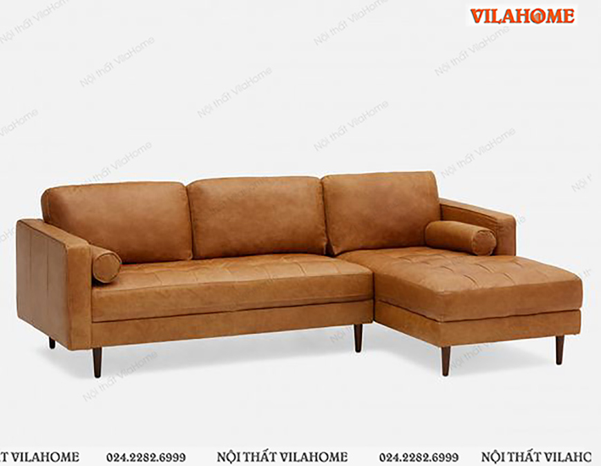 Màu trang trí nhà ngày Tết sofa nâu da bò